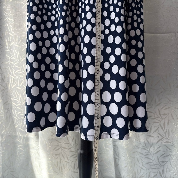 Perceptions Navy and White Polka Dot Midi Dress - Picture 5 of 12